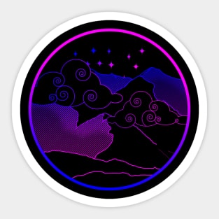 night mountains Sticker